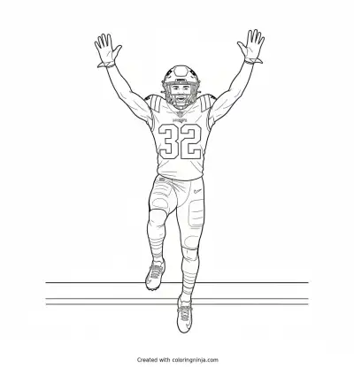 TreVeyon Henderson Touchdown Joy Coloring Page