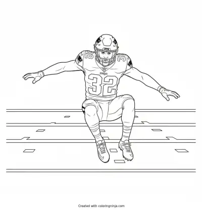 TreVeyon Henderson Hurdling Defense Coloring Page