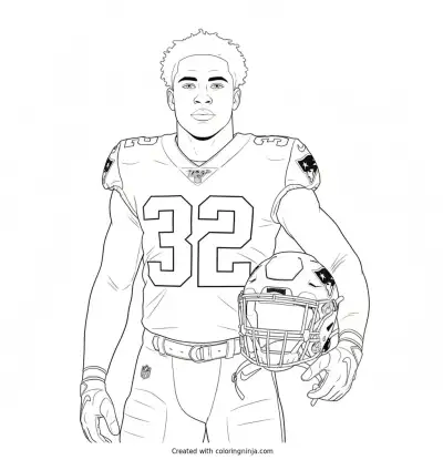 TreVeyon Henderson Helmet Portrait Coloring Page