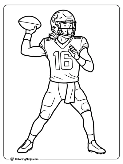 Trevor Lawrence Ready To Pass Coloring Page
