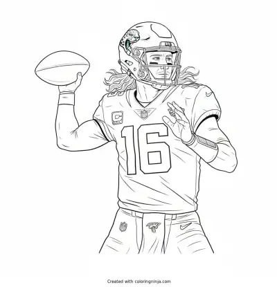 Trevor Lawrence Throwing Deep Coloring Page