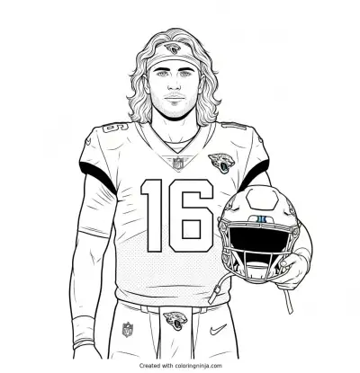 Trevor Lawrence Sideline Portrait Coloring Page