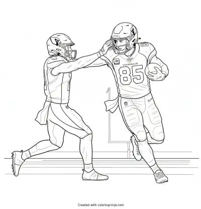 Trey McBride Running Past Defender Coloring Page