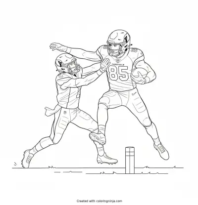 Trey McBride Goal Line Leap Coloring Page