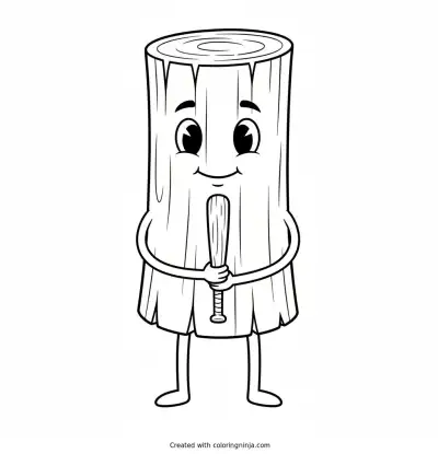 Tung Tung Tung Sahur Coloring Page