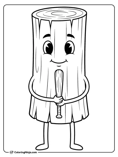 Tung Tung Tung Sahur Coloring Page