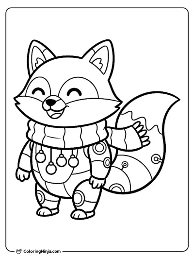 Cute Kawaii Robot Fox Coloring Page - Coloring Ninja