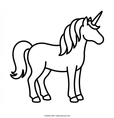 A coloring page of unicorn