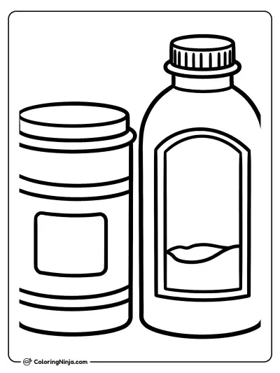 Botella de vinagre y bicarbonato