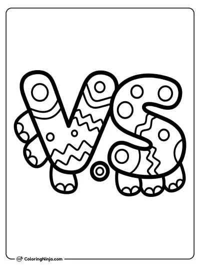 VS Logo Coloring Page