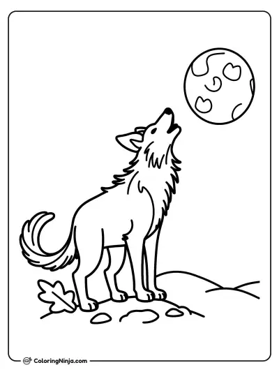 Lobo aullando a la luna llena