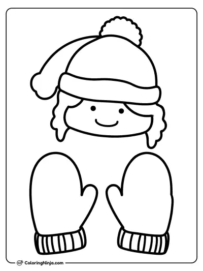 Plantilla de gorro y mitones de invierno