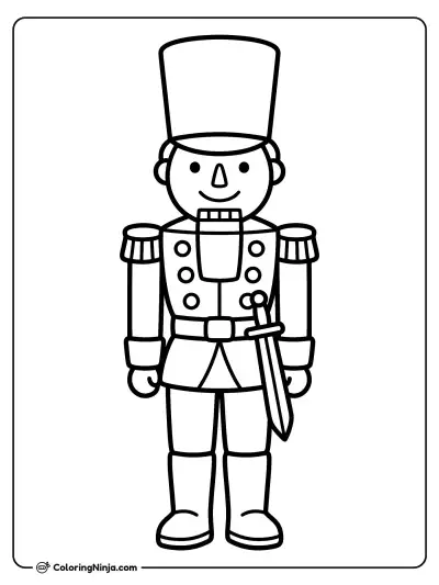 Classic Nutcracker Soldier Coloring Page