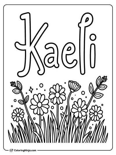 El nombre Kaeli con flores silvestres