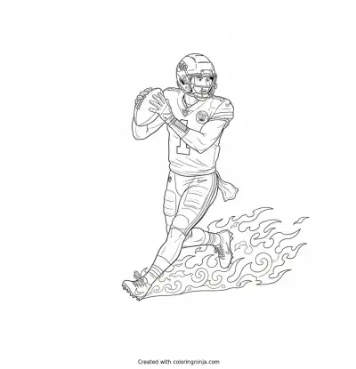 Xavier Worthy Catching Deep Pass Coloring Page