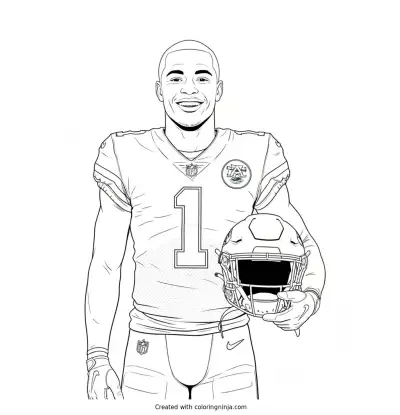 Xavier Worthy Sideline Portrait Coloring Page
