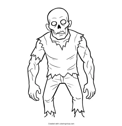 A Zombie Coloring Page