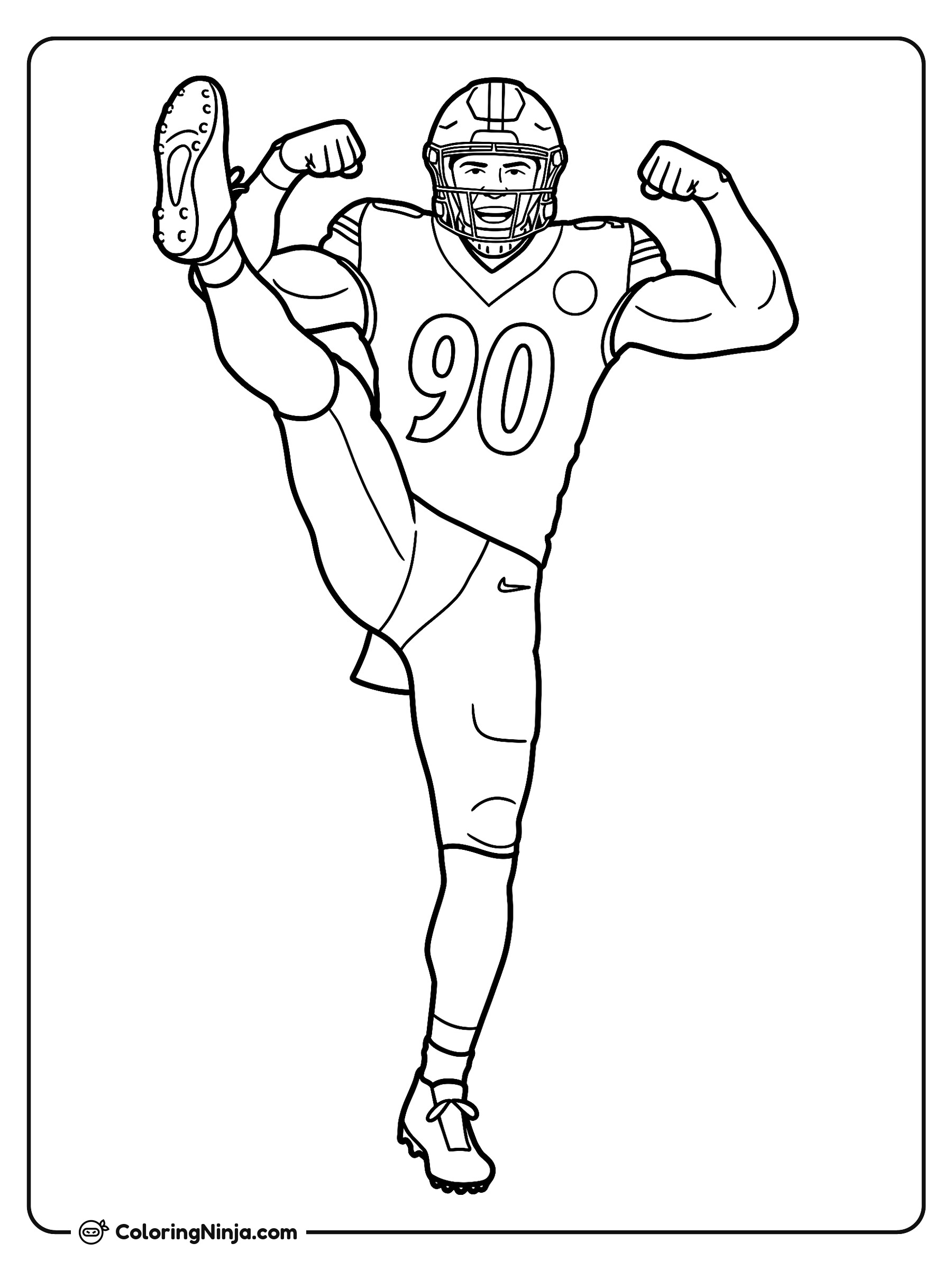 Celebración de T.J. Watt: dibujo para colorear