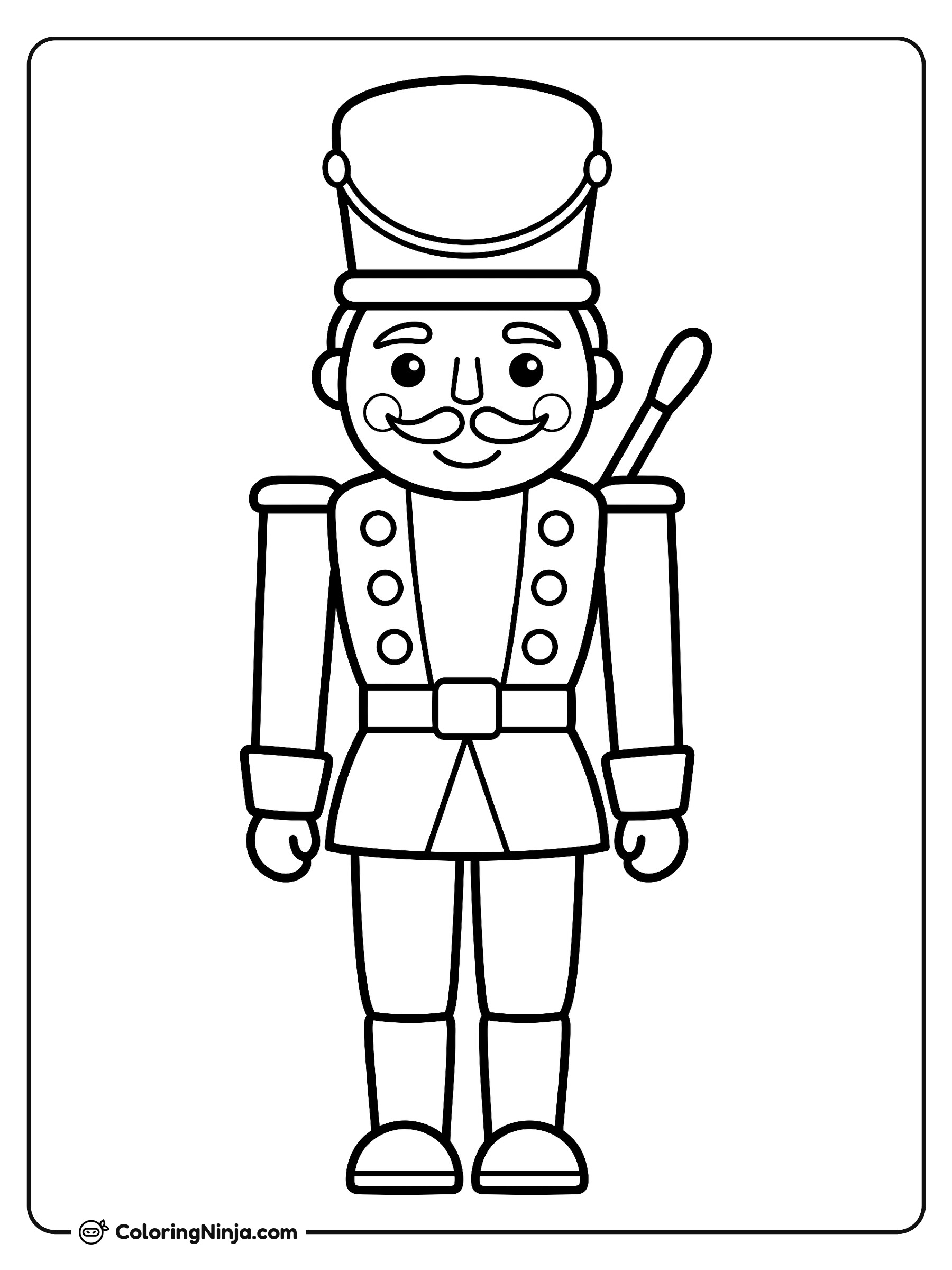 Traditional Standing Wooden Soldier Coloring Page