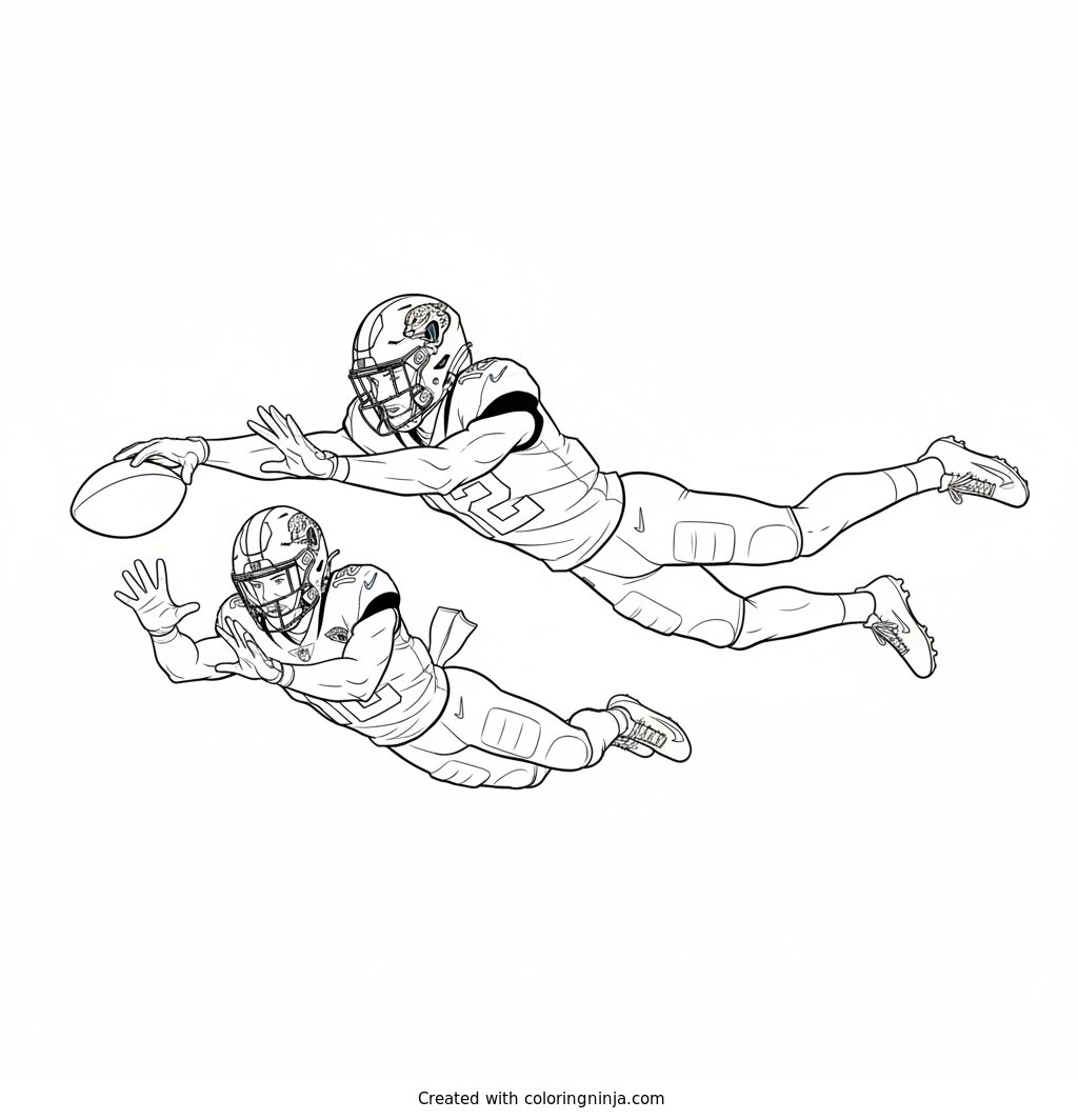 Travis Hunter Defensive Pass Breakup Coloring Page