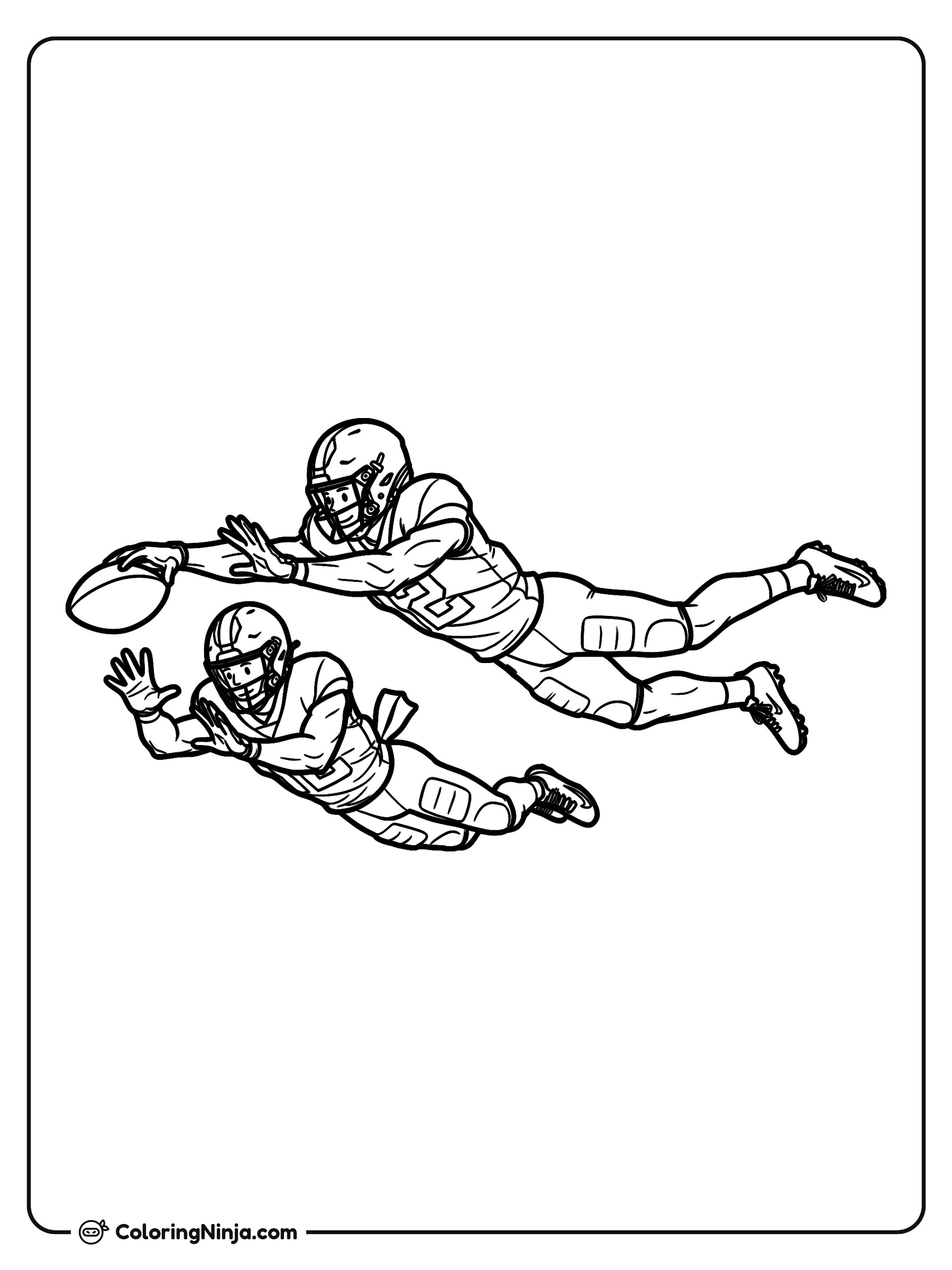 Pase interceptado por Travis Hunter: dibujo para colorear