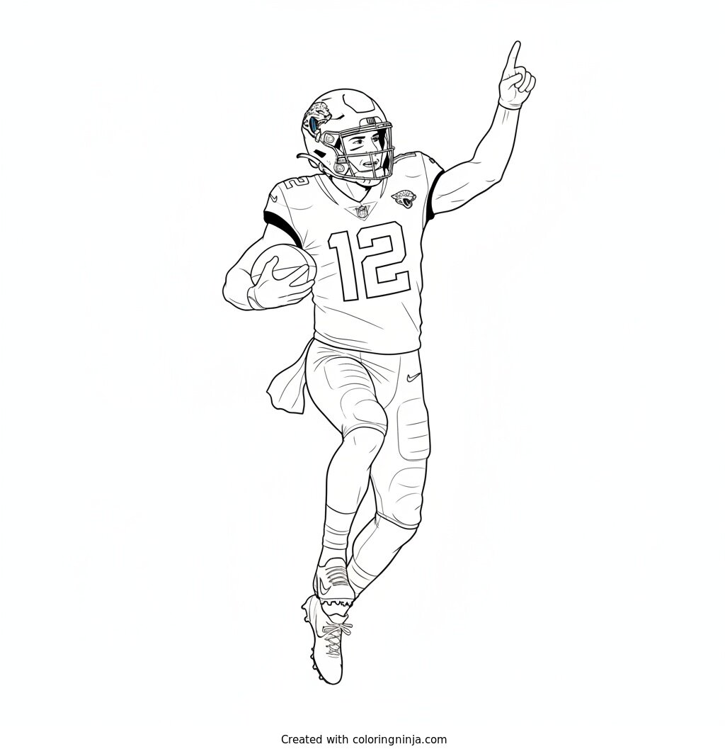 Travis Hunter High Stepping Celebration Coloring Page