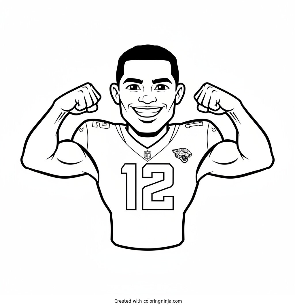 Travis Hunter Cute Cartoon Star Coloring Page