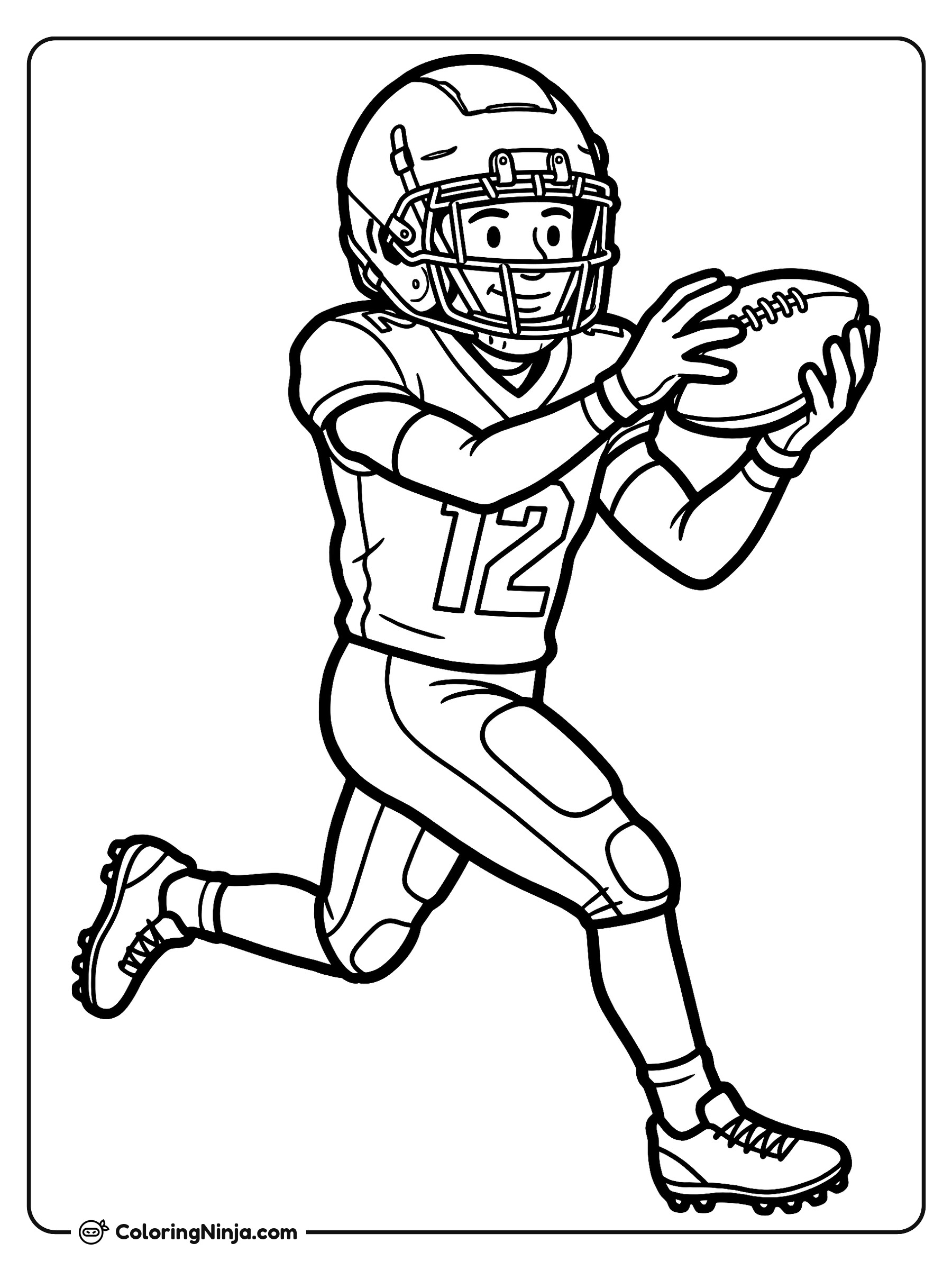 Travis Hunter Running the Field Coloring Page