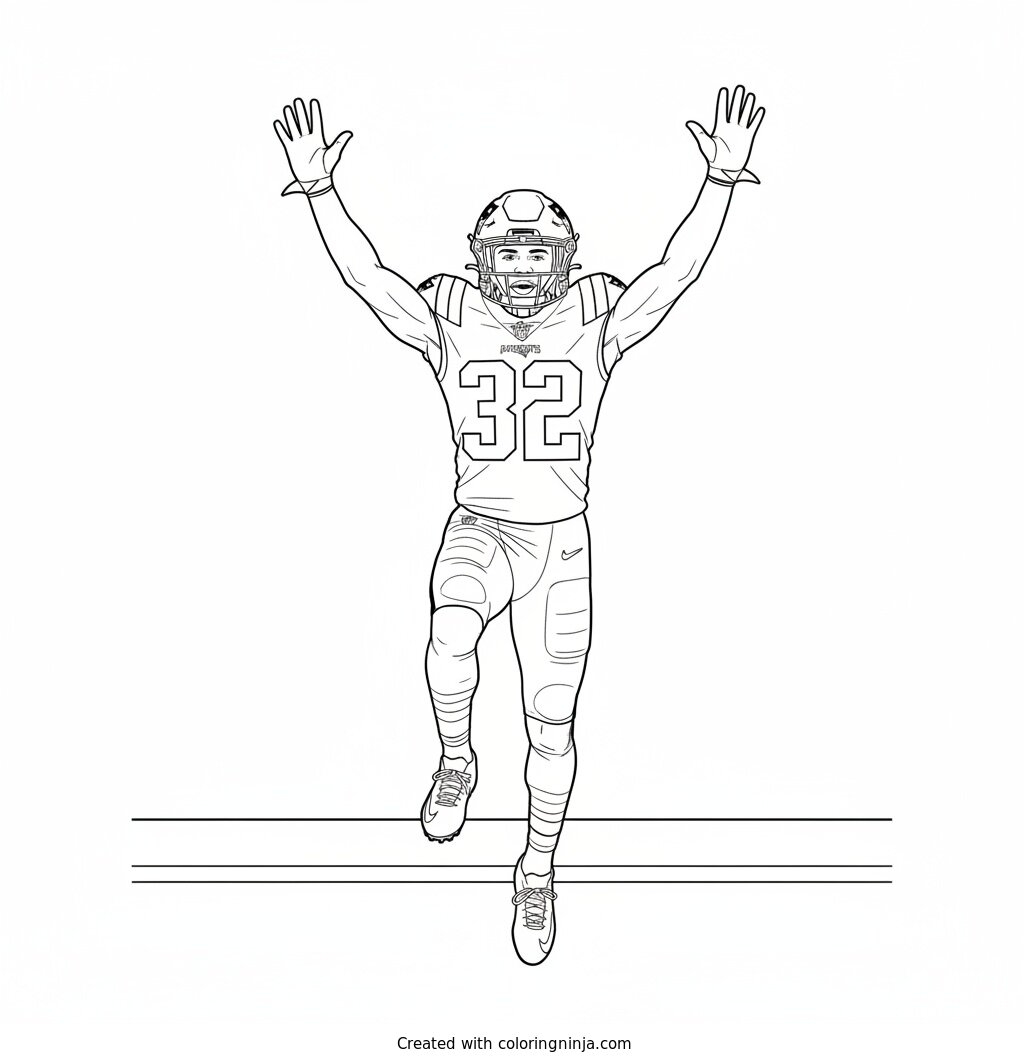 TreVeyon Henderson Touchdown Joy Coloring Page