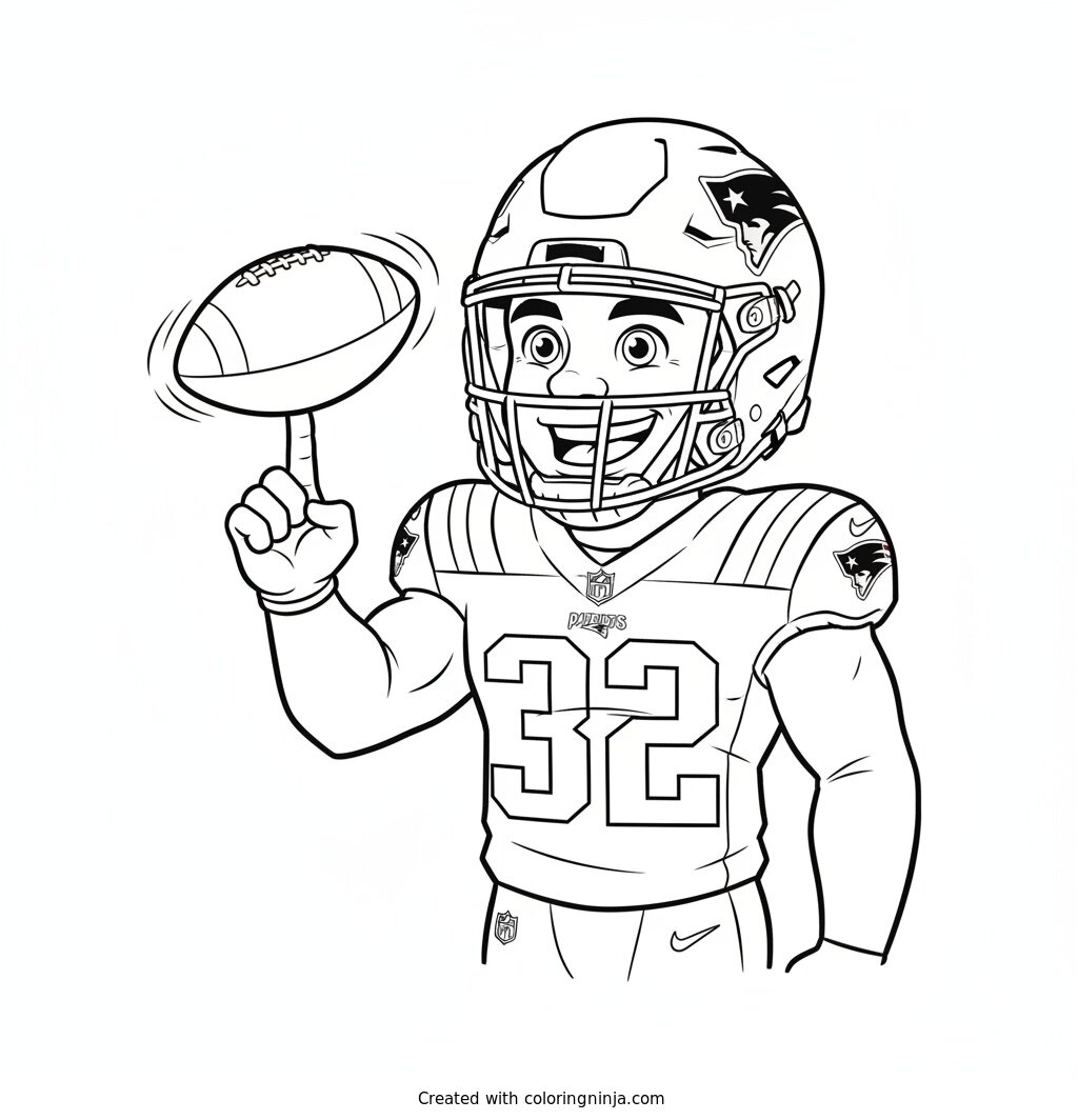 TreVeyon Henderson Cartoon Spin Coloring Page