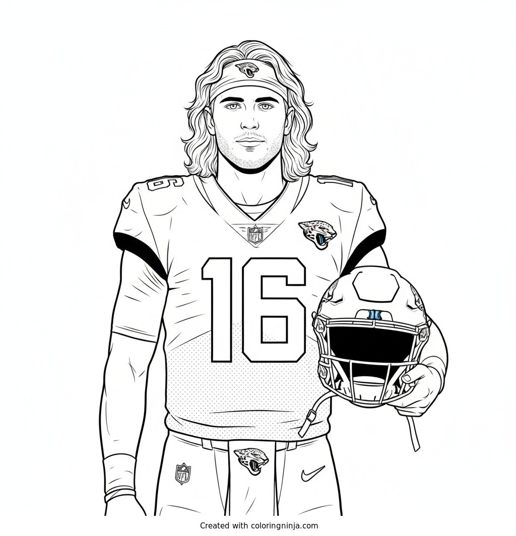 Trevor Lawrence Sideline Portrait Coloring Page