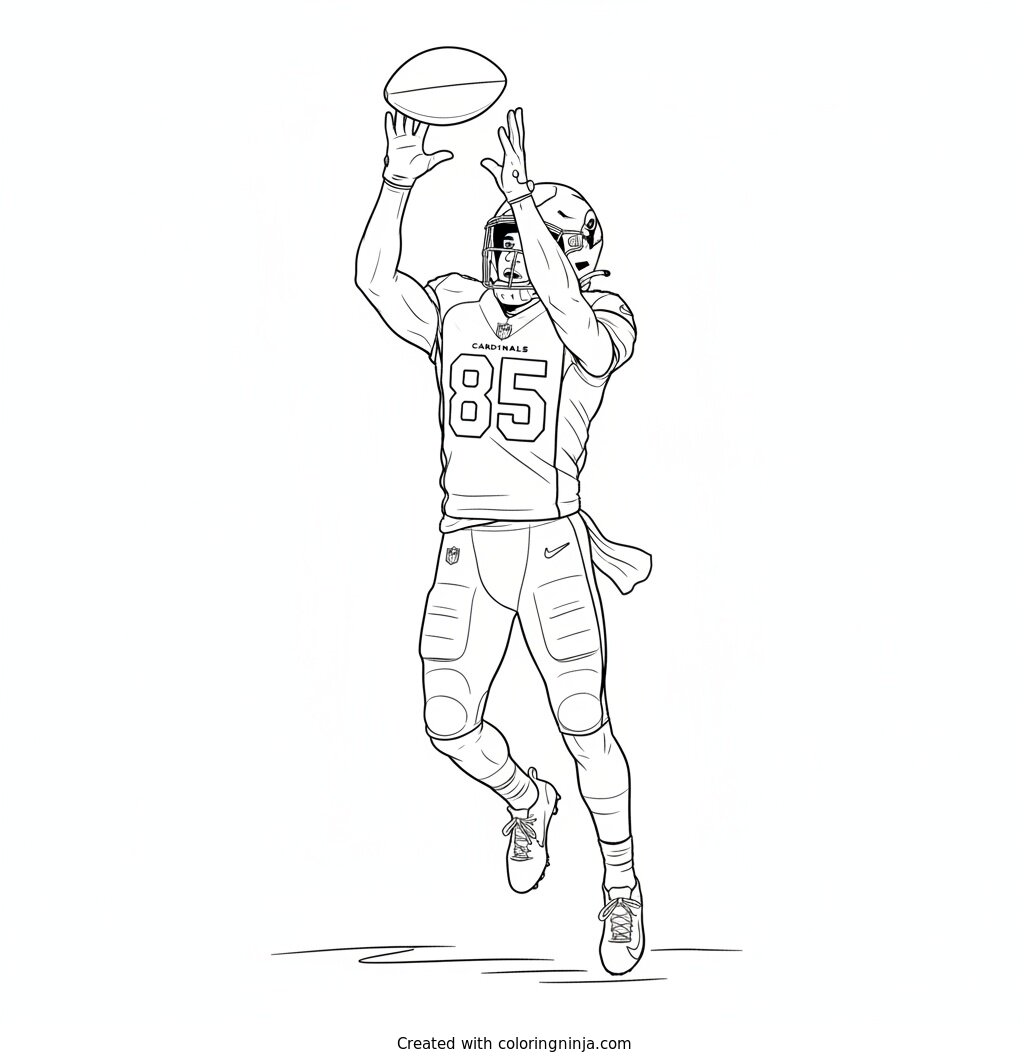 Trey McBride High Pass Catch Coloring Page