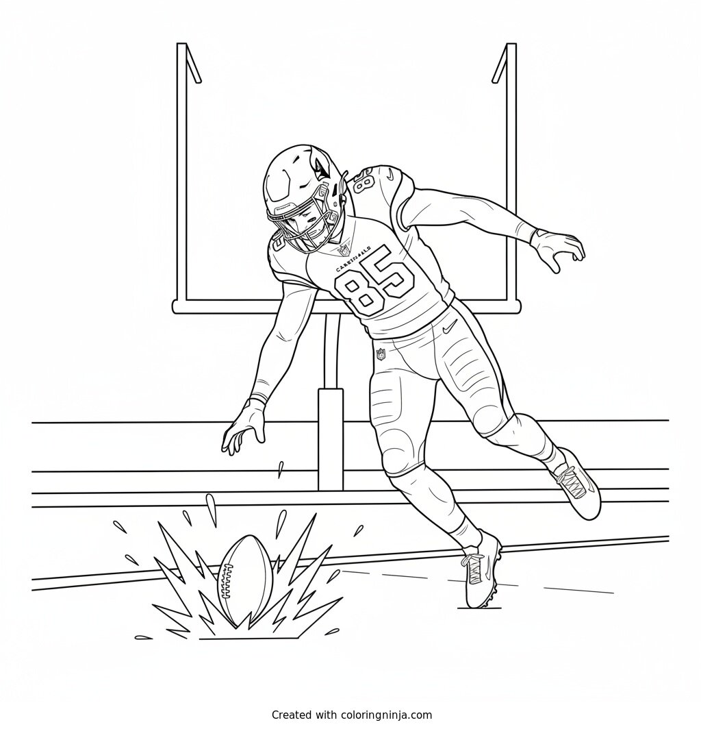 Trey McBride Touchdown Celebration Coloring Page