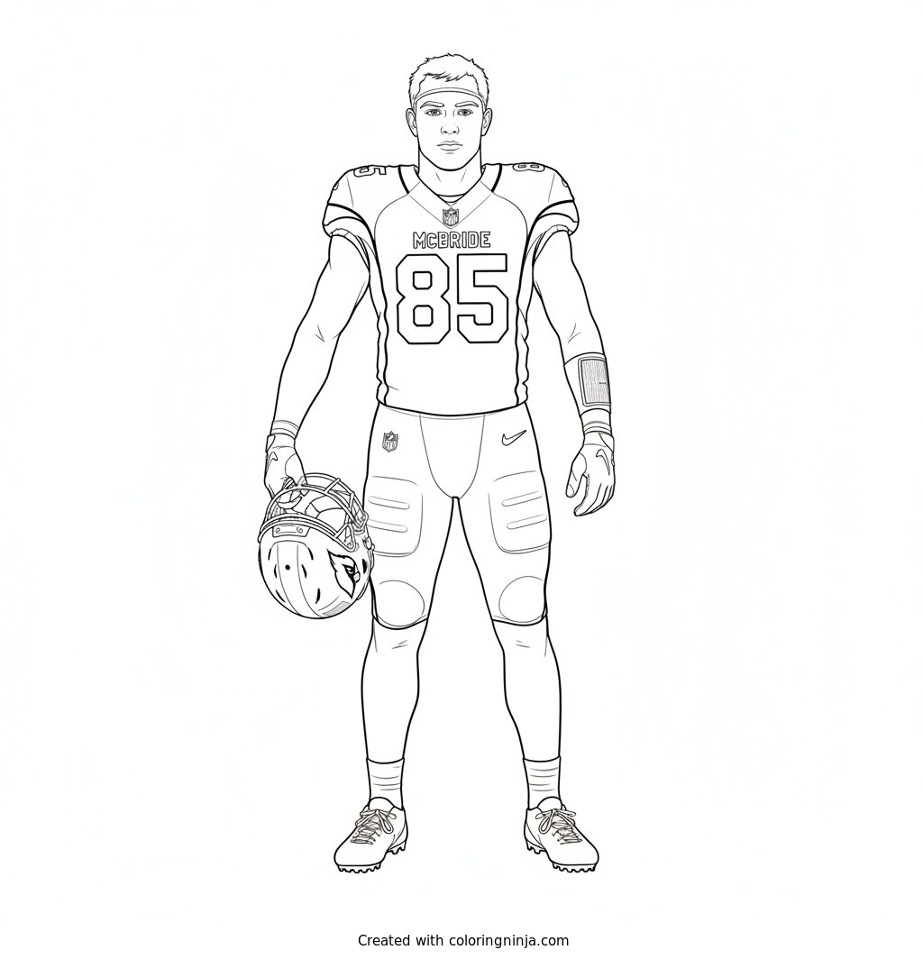 Trey McBride Player Portrait Coloring Page