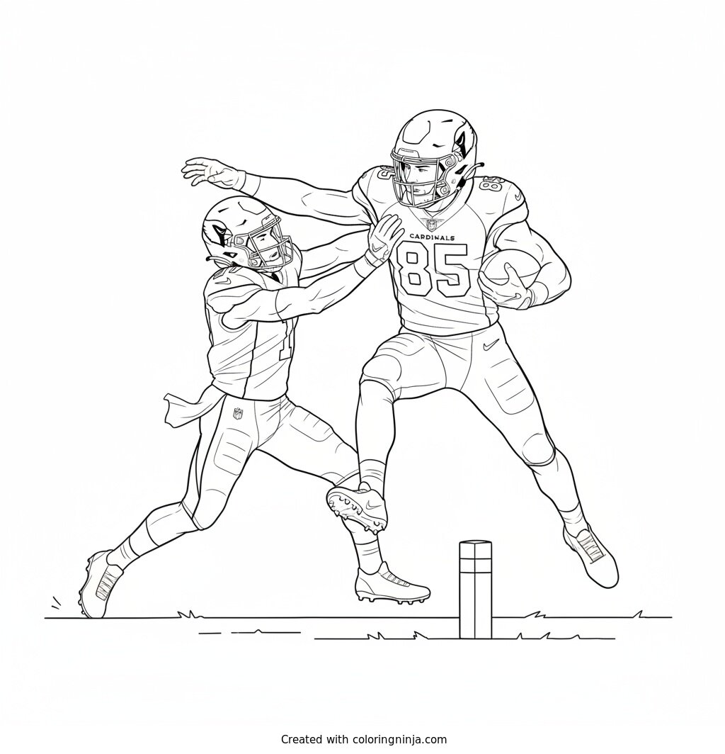 Trey McBride Goal Line Leap Coloring Page