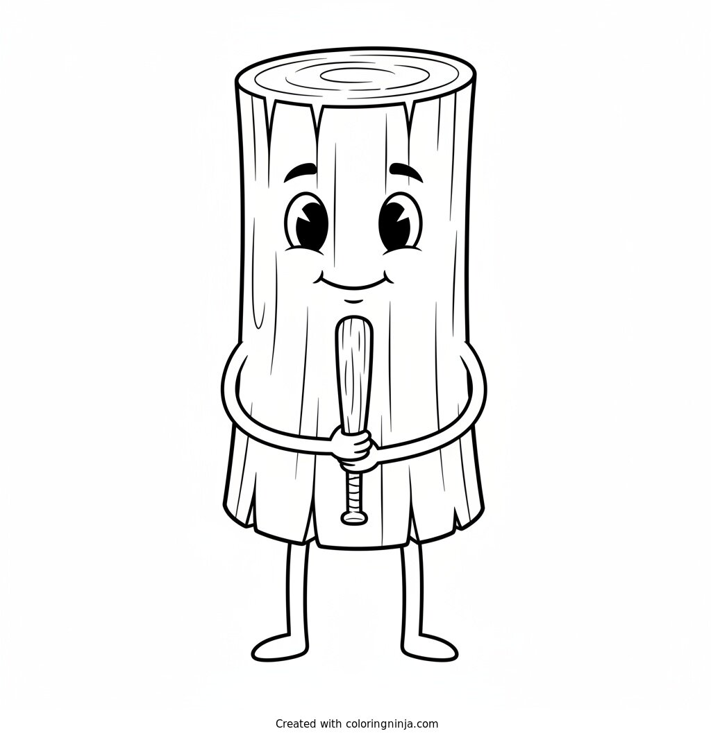Tung Tung Tung Sahur Coloring Page