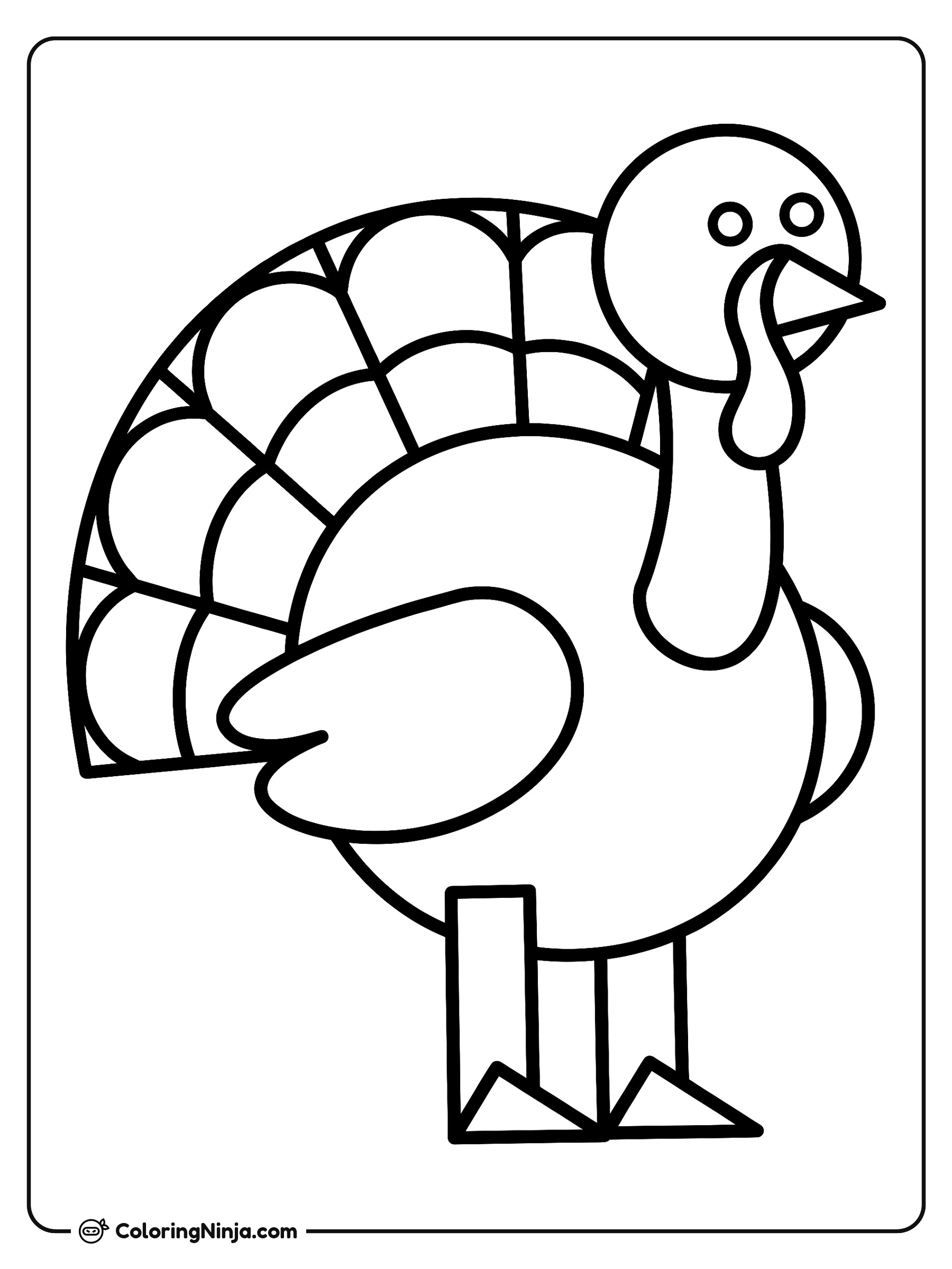 Child Style Crayon Turkey Coloring Page
