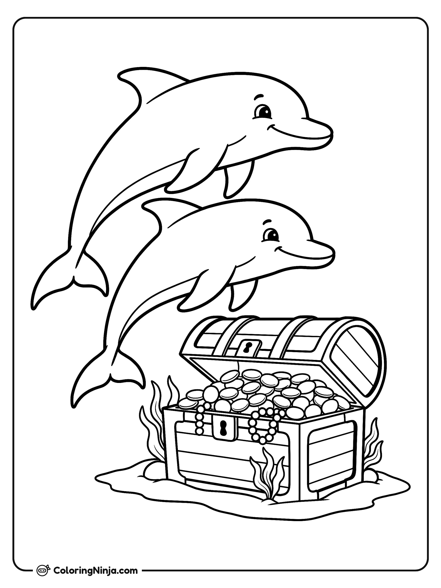Cazadores de Tesoros Submarinos: dibujo para colorear