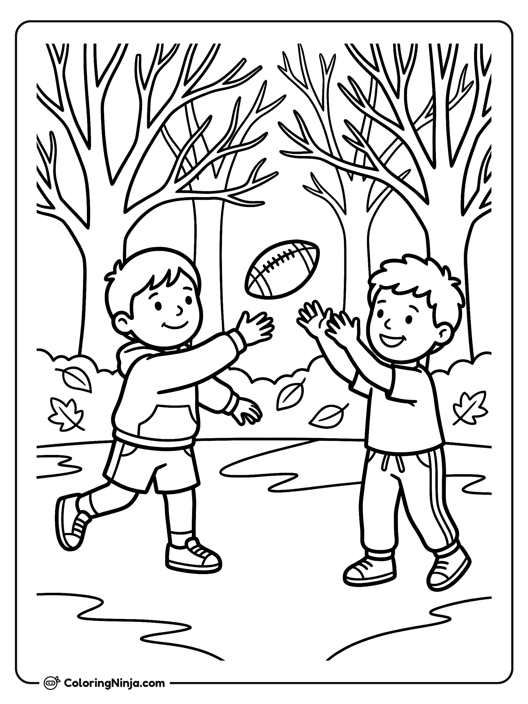 Kids Backyard Football Match Coloring Page