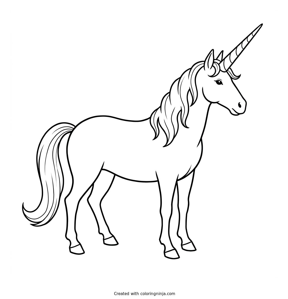 A Unicorn Coloring Page