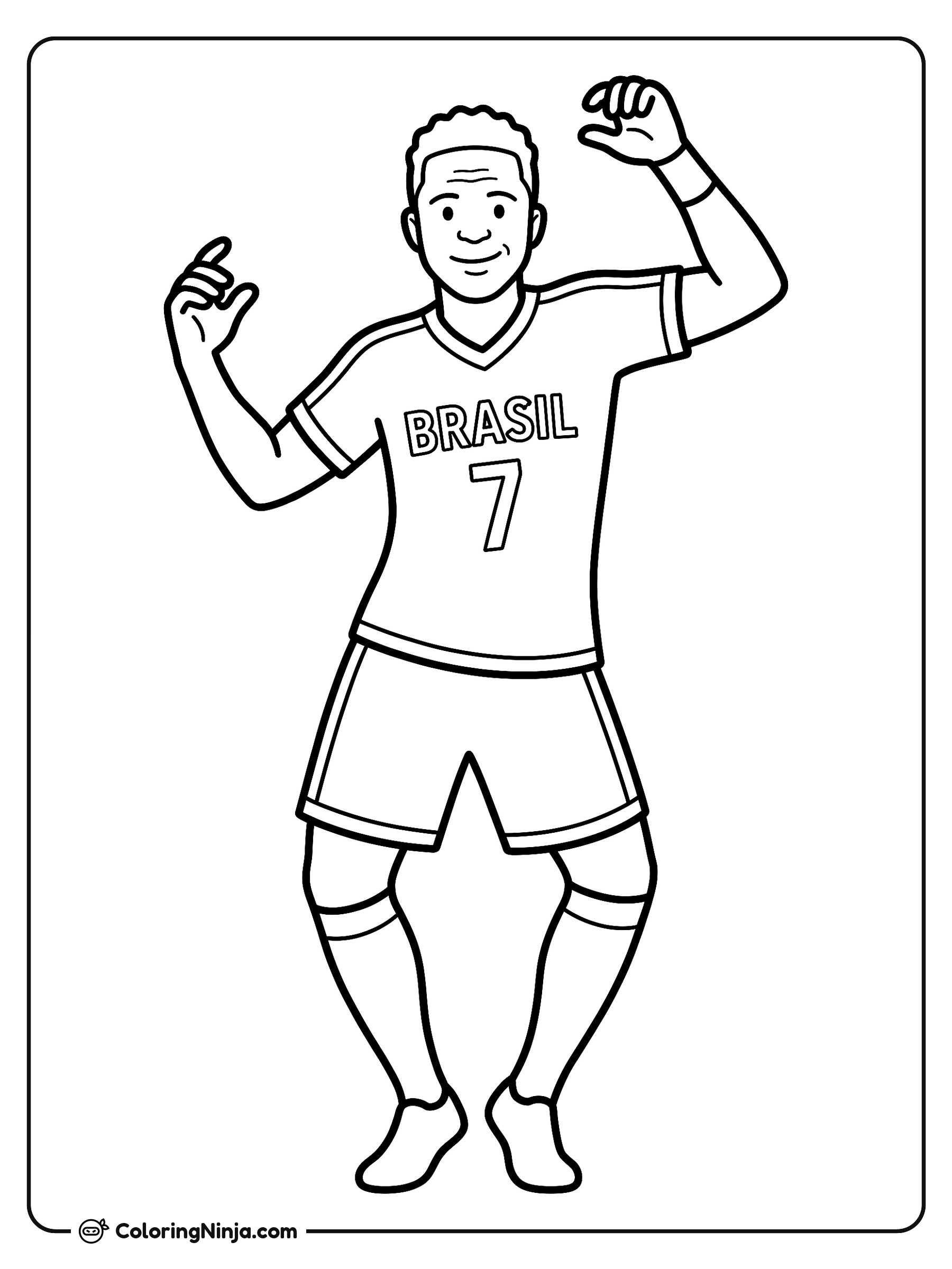 Vinicius Junior Dancing Goal Celebration Coloring Page