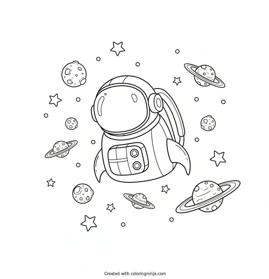 Journey Through Space Coloring Page