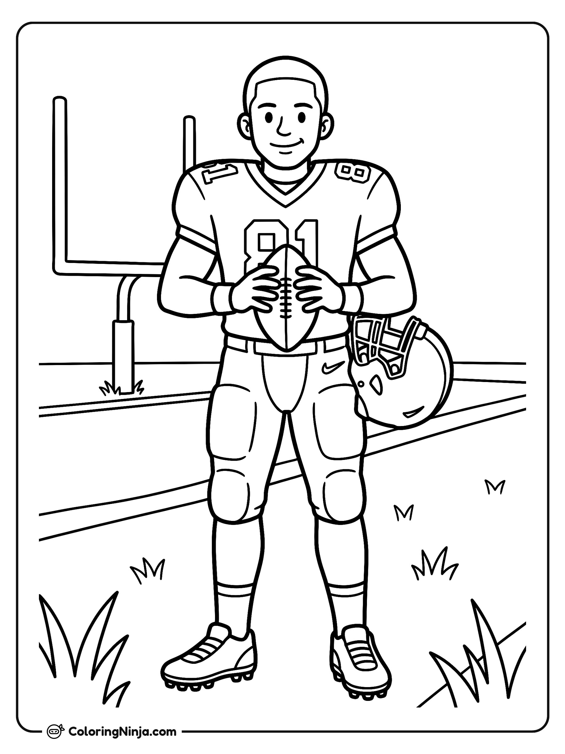 Xavier Worthy Victory Pose Coloring Page