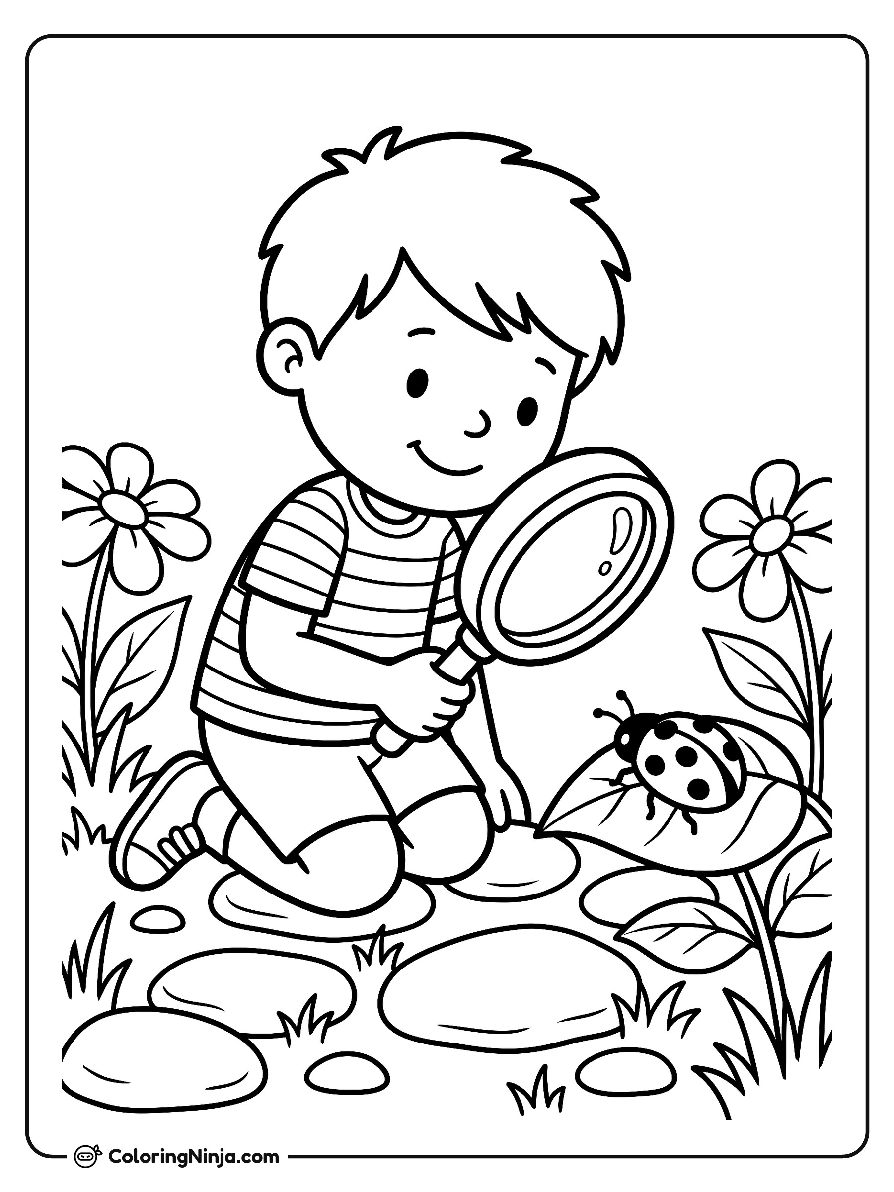 Little Backyard Bug Explorer Coloring Page