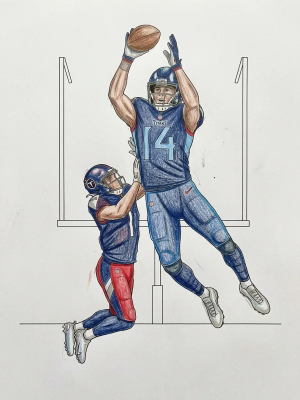 Carnell Tate coloring page colored in with pencils