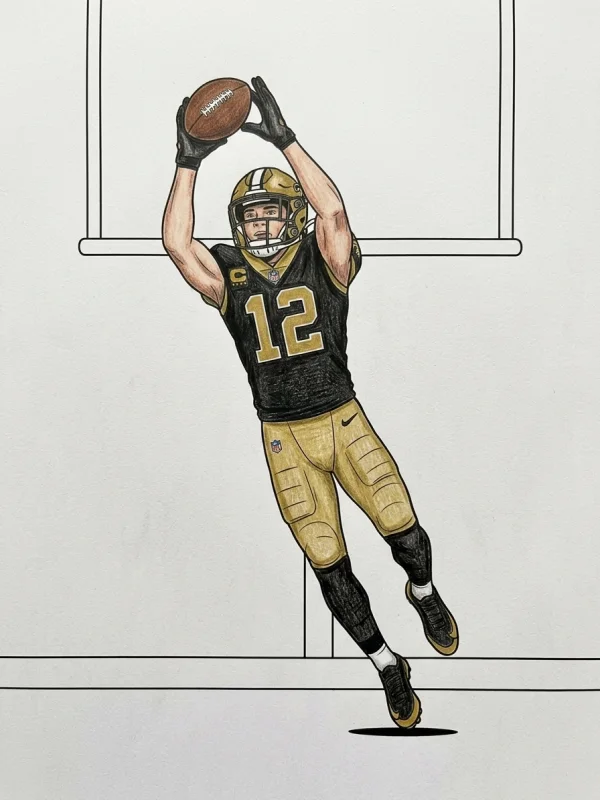 Chris Olave coloring page colored in with pencils