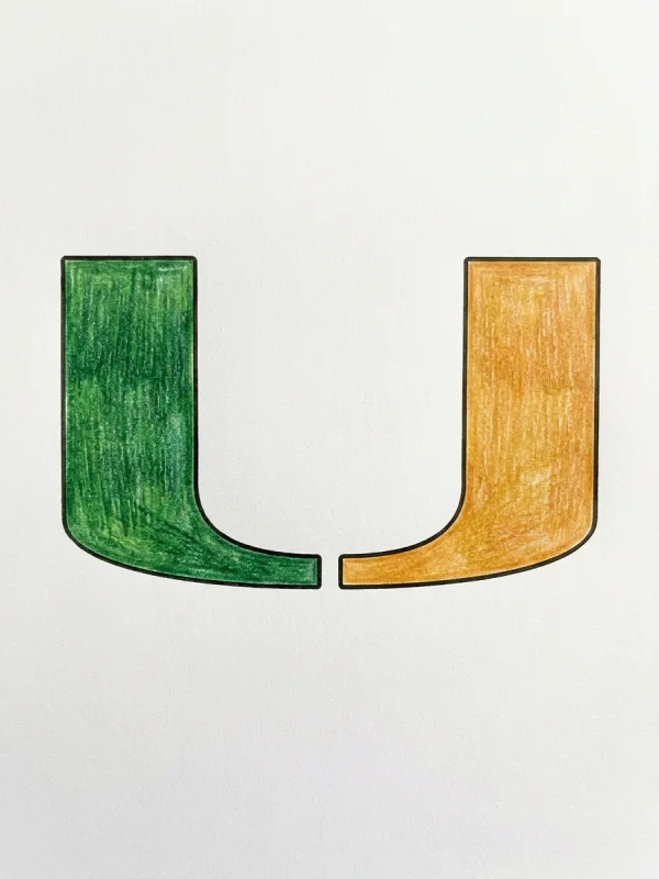 College Football coloring page colored in with pencils