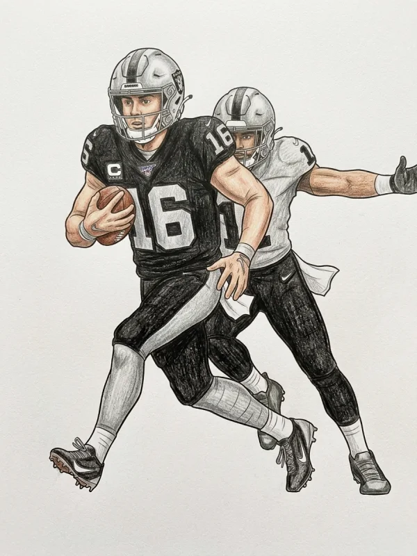 Fernando Mendoza coloring page colored in with pencils