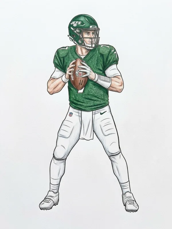 Geno Smith coloring page colored in with pencils