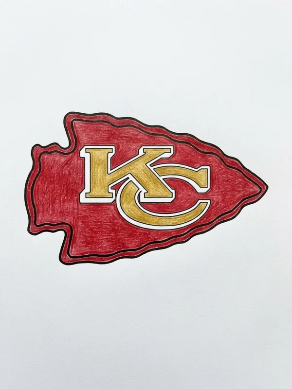 Dibujos de Kansas City Chiefs para Colorear, pintado con lápices de colores